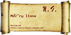 Móry Ilona névjegykártya